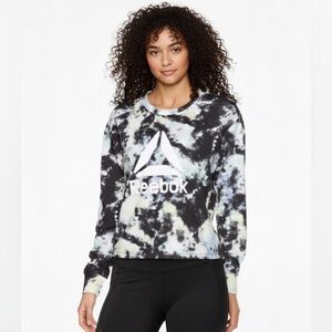 Womens Reebok All Day Cropped Tie Dye Crew Sweatshirt XL